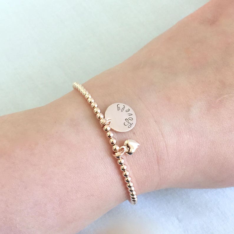 Rose Gold Name Bracelet Baby Boy or Girl Bracelet New Mom Etsy