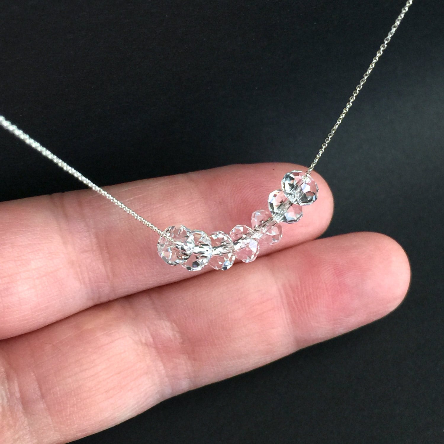 Sterling Silver Swarovski Crystal Necklace, Carrie Bradshaw