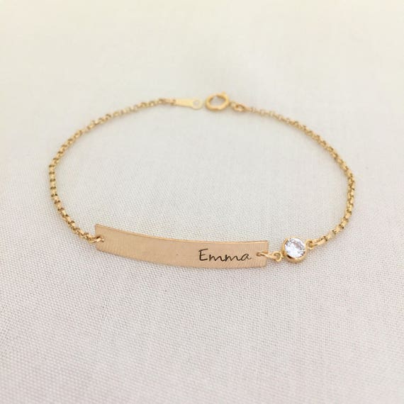 Thin Name Bar Bracelet | Caitlyn Minimalist