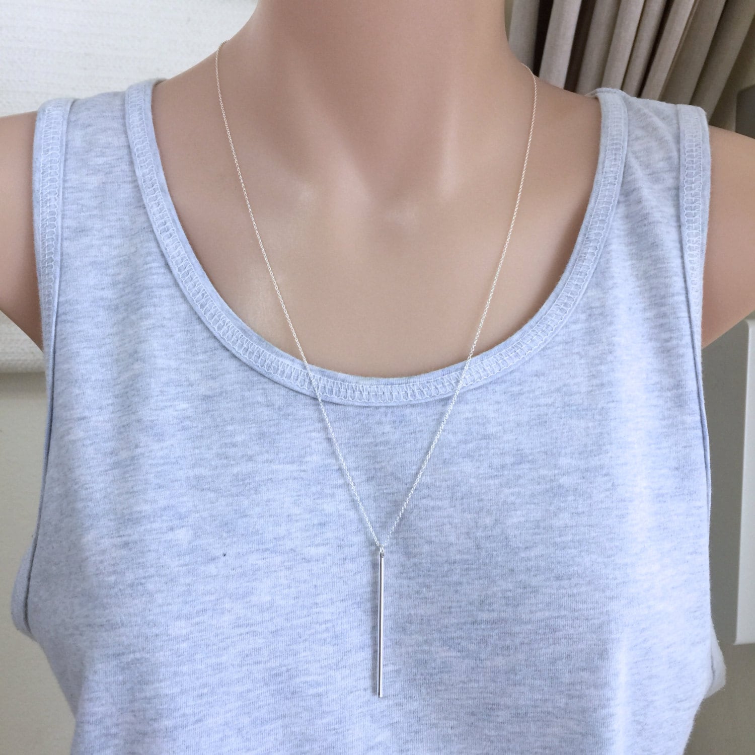 Collana Con Nappe Geometriche In Argento Sterling 925 A Forma Di Y Catena Con Colletto Semplice Lunga Catena Di Maglioni Di Moda Regalo Di Gioielli Per Feste Di Matrimonio - Foto 7