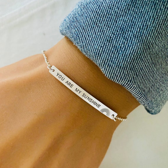 You Are My Sunshine Bracelet Long Distance Gift for Mom Mothers Day Gift Daughter Gift Mum Jewelry Birthday Gift Mantra Bracelet Etsy UK