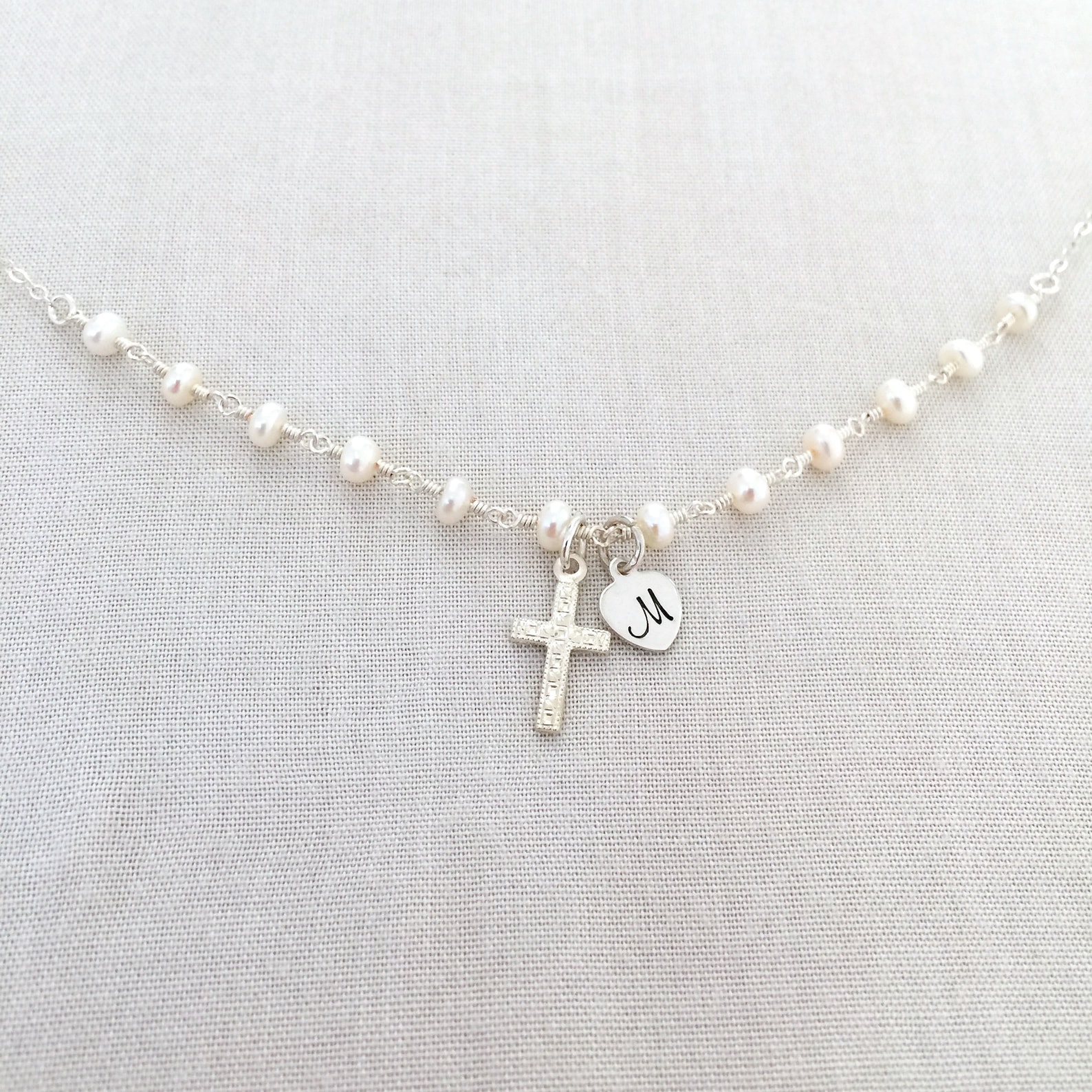 Baby Baptism Necklace First Communion Gift Godmother Etsy