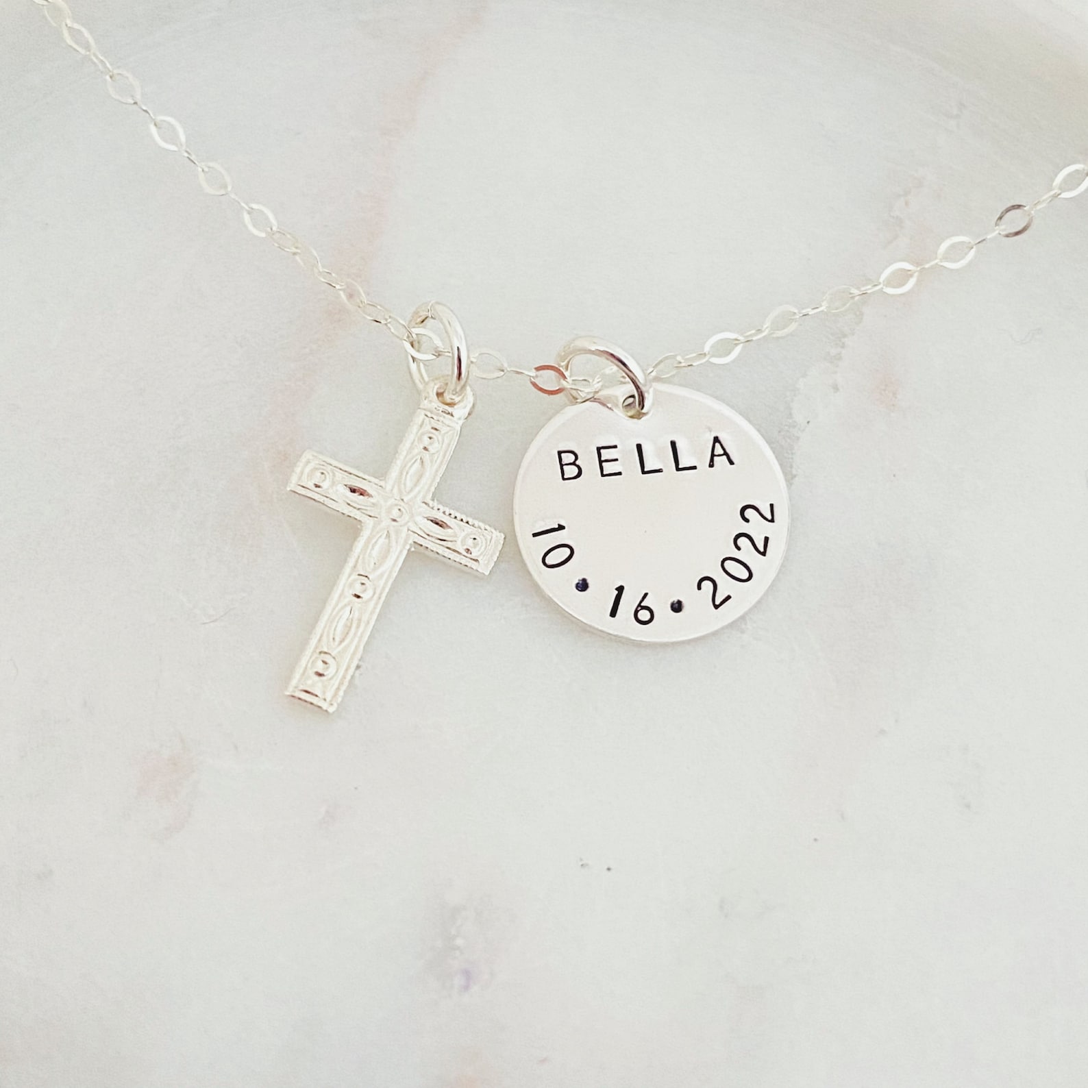 Gold Baby Cross Necklace Baby Girl First Communion Gift Etsy