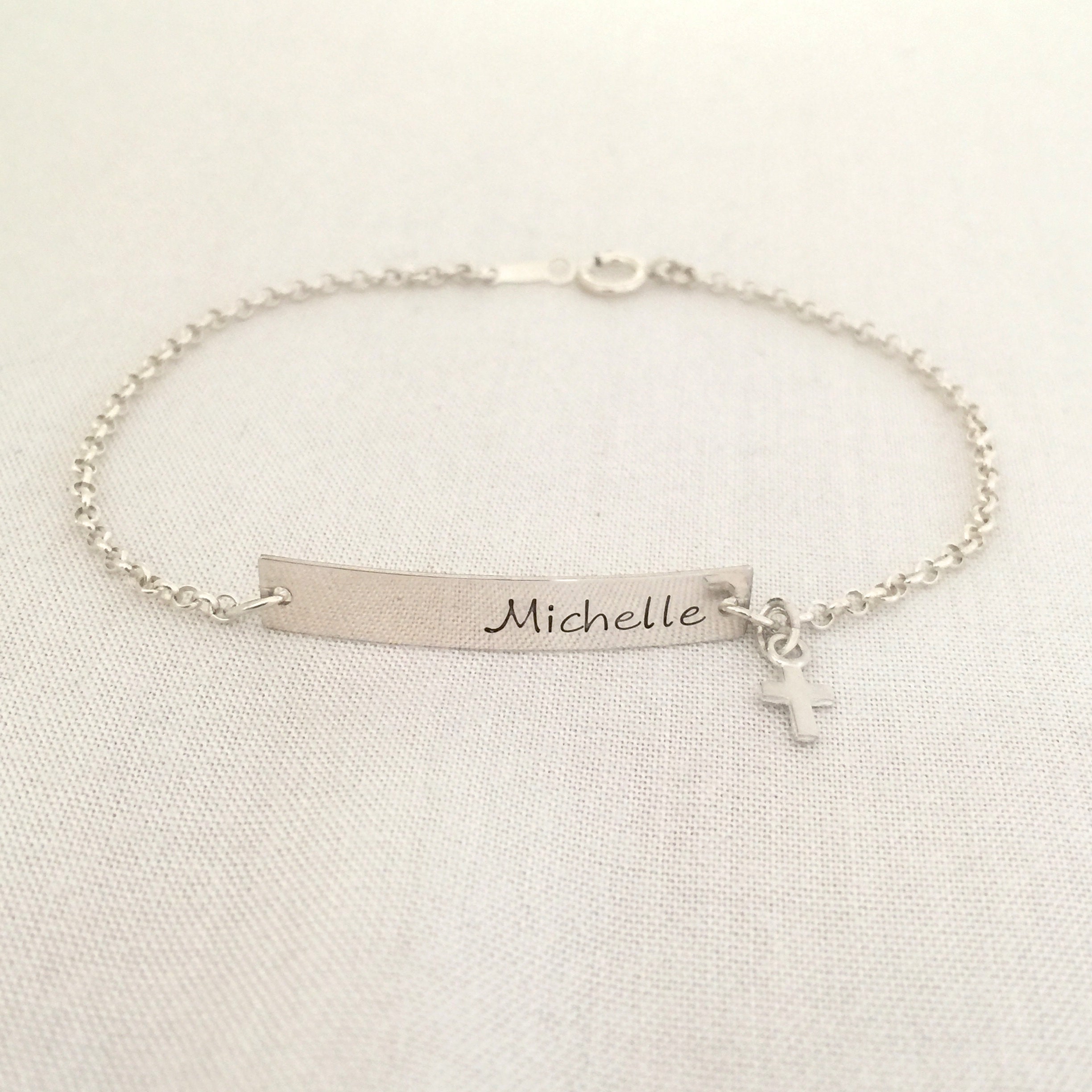 LUOKIFUR Braccialetto con croce Braccialetto di coppia Regalo di battesimo Cristiano Cattolico Religioso Ispirazione Regalo per lei (Black