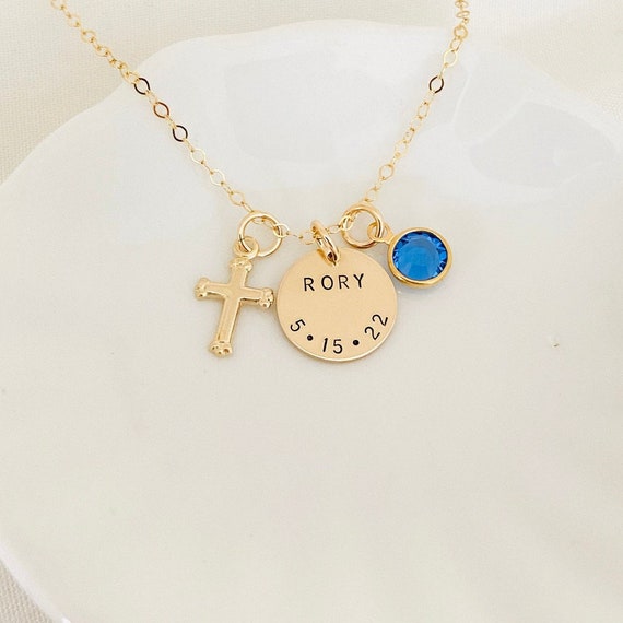 Grandson Baptism Gift Cross Jewelry, Christening Gift for Grandson, Custom  Name | eBay