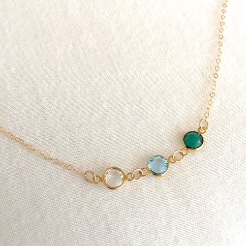 Family Birthstone Necklace Mother's 