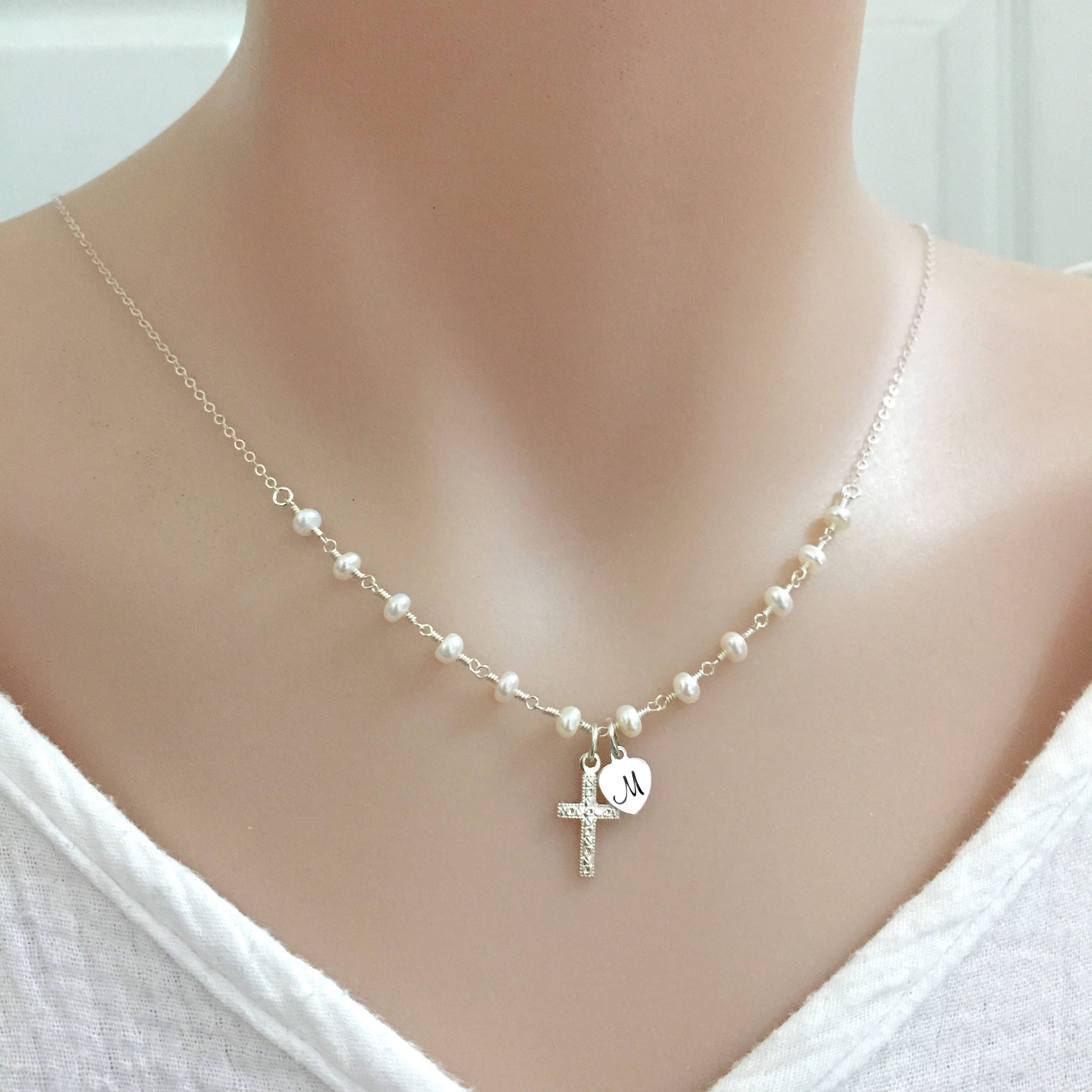 Baby Baptism Necklace First Communion Gift Godmother Etsy