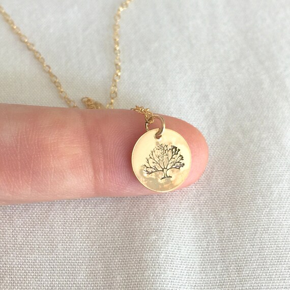 Tree of Life Necklace Silver Gold Disc 