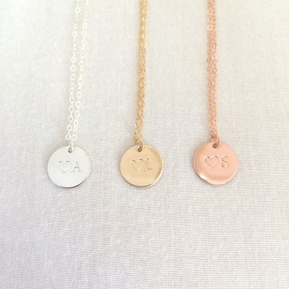 Simple Initial Necklace Rose Gold 