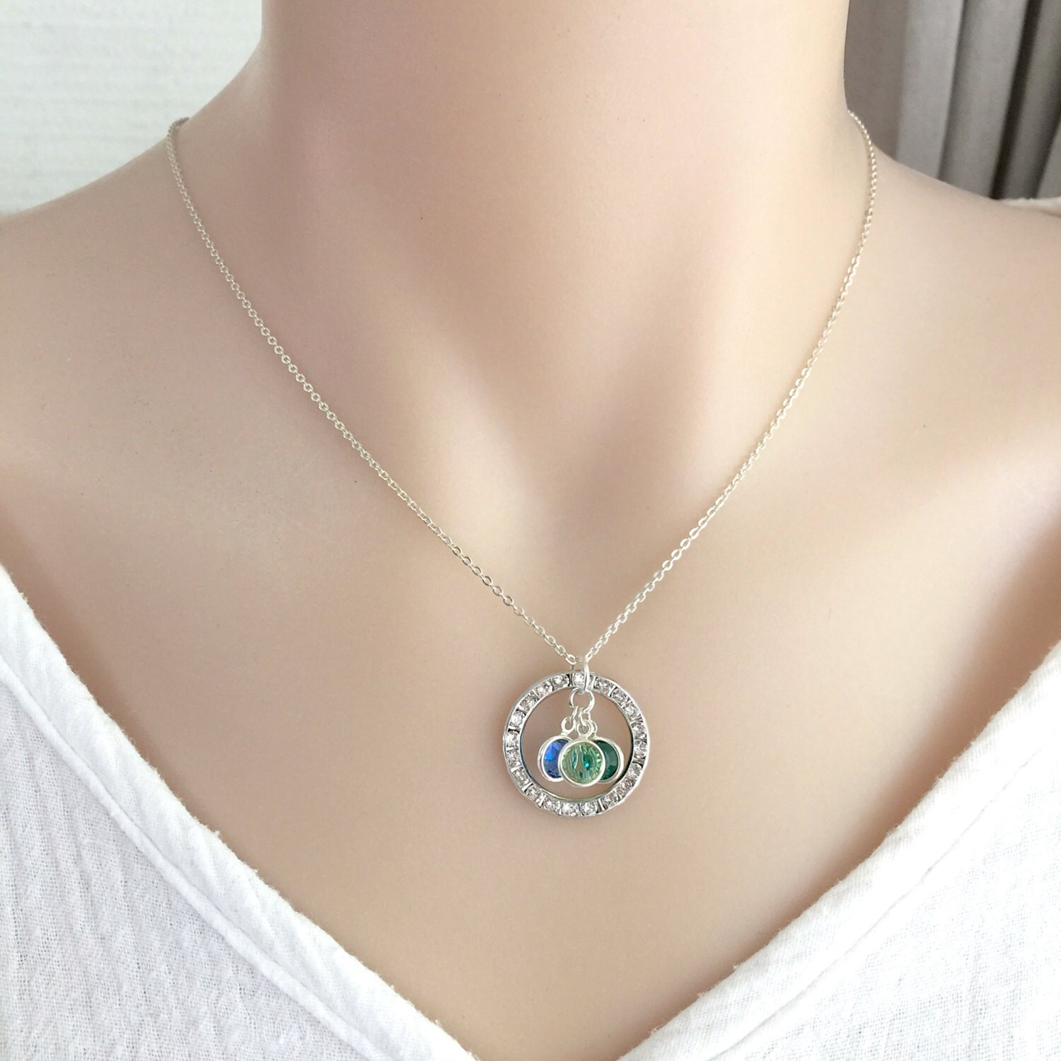 Family Infinity Birthstone Necklace 