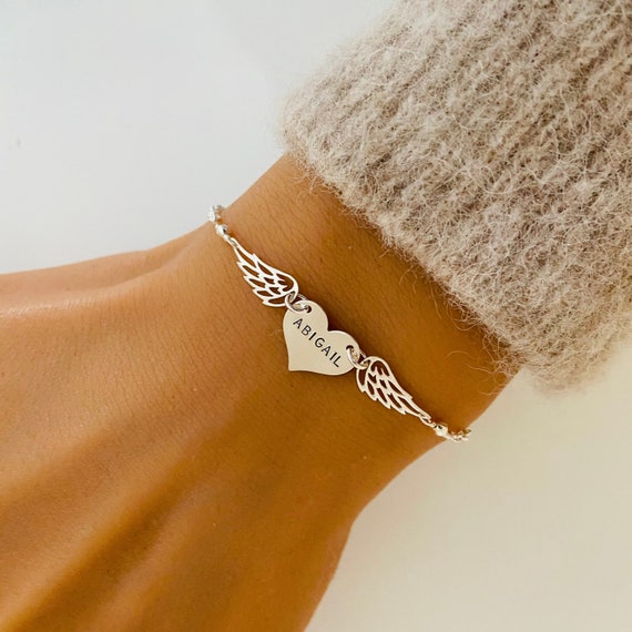Mommy of an Angel Bracelet Memorial Jewelry Infant Loss Bracelet Loss of Mother Bracelet Miscarriage Gift in Memory of Baby Wing Charm Etsy