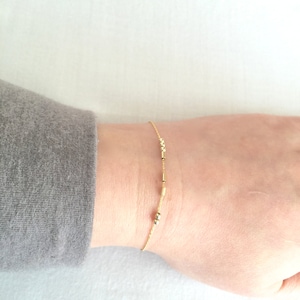 Morse Code Bracelet, Mother's Day, Friends Bracelet, Bridesmaid Gift, Sisters Gift, Delicate Chain, Sterling Silver, 14K Gold Filled image 3