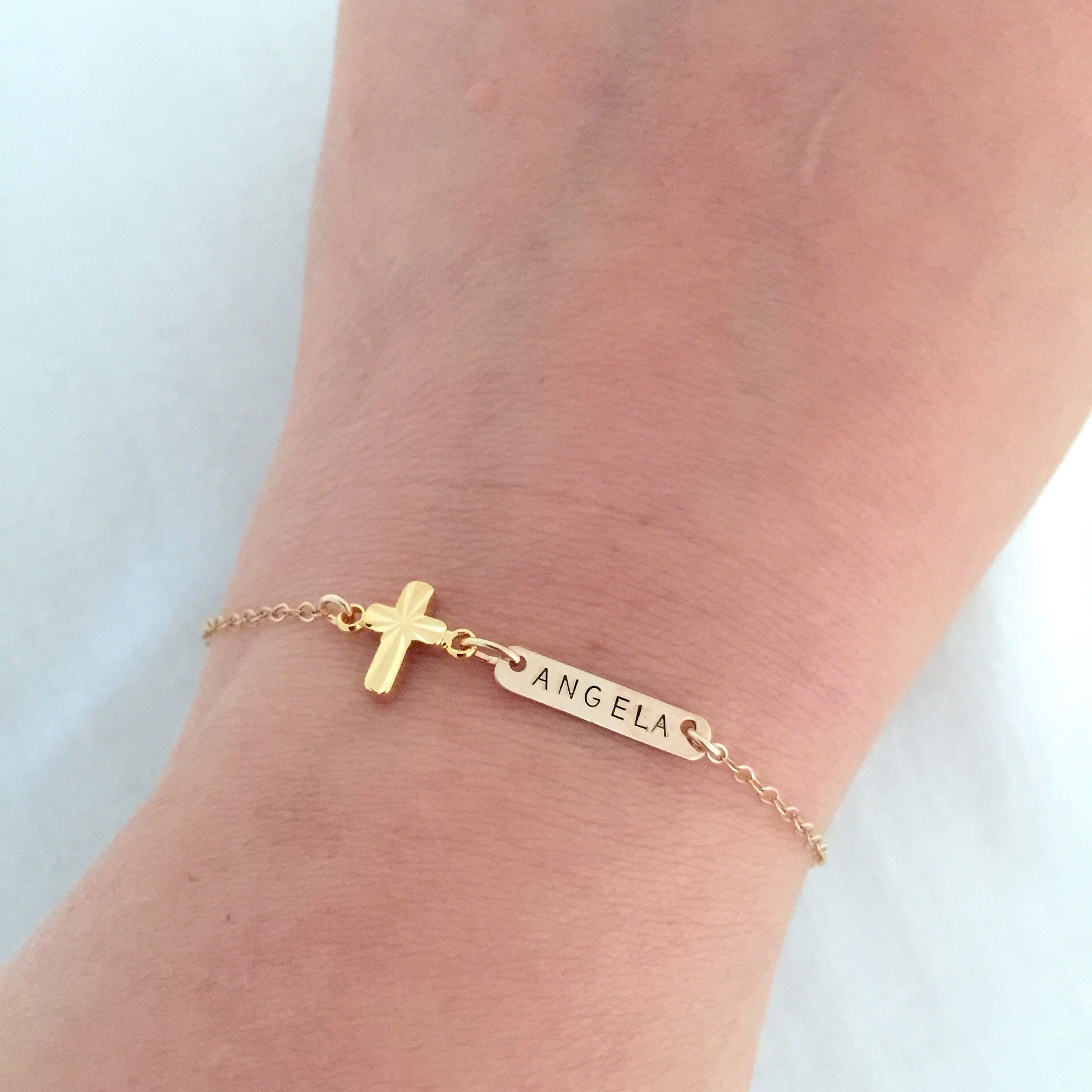 Baby cross bracelet sale