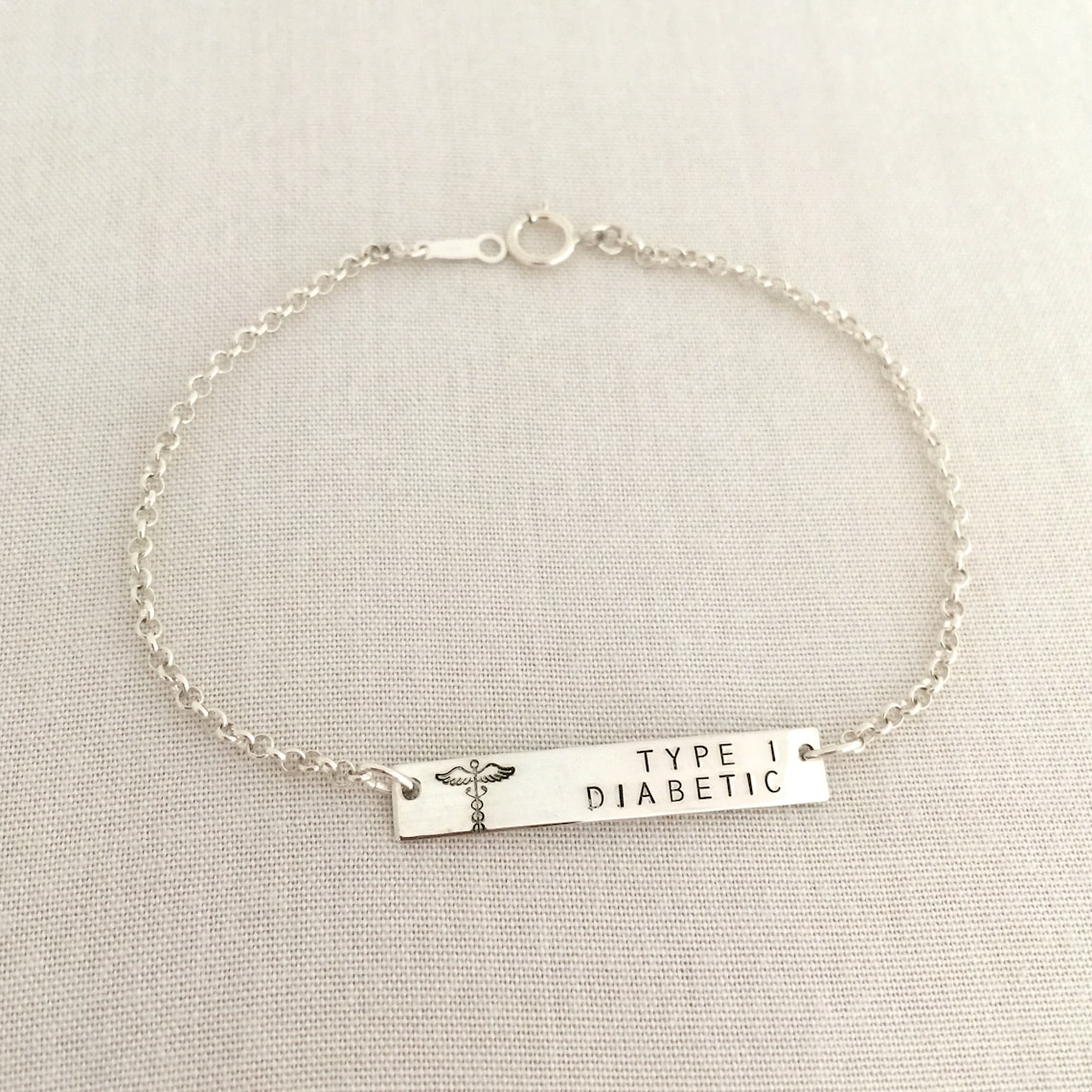 Personalised Medical Alert Bracelet Type 1 Diabetic Allergy Etsy