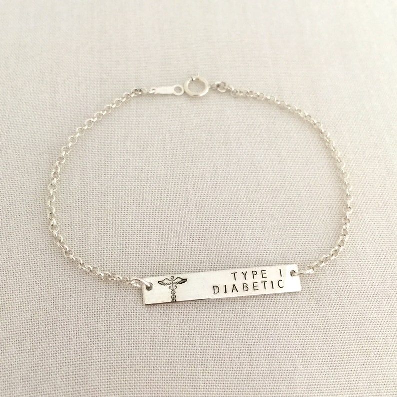 Personalised Medical Alert Bracelet Type 1 Diabetic Allergy Etsy