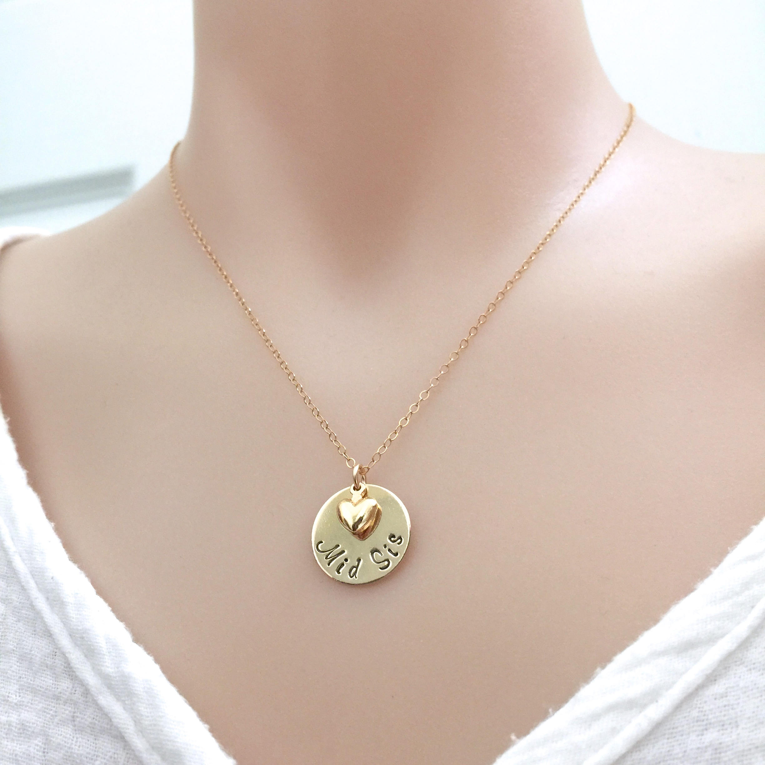 Rose Gold Little Sister Necklace Big Sister Necklace Sisters Etsy