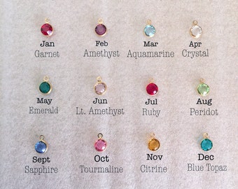 ADD A CHARM Birthstone Swarovski, Gold, Silver, Personalized Birthstone, Customized Birthstone