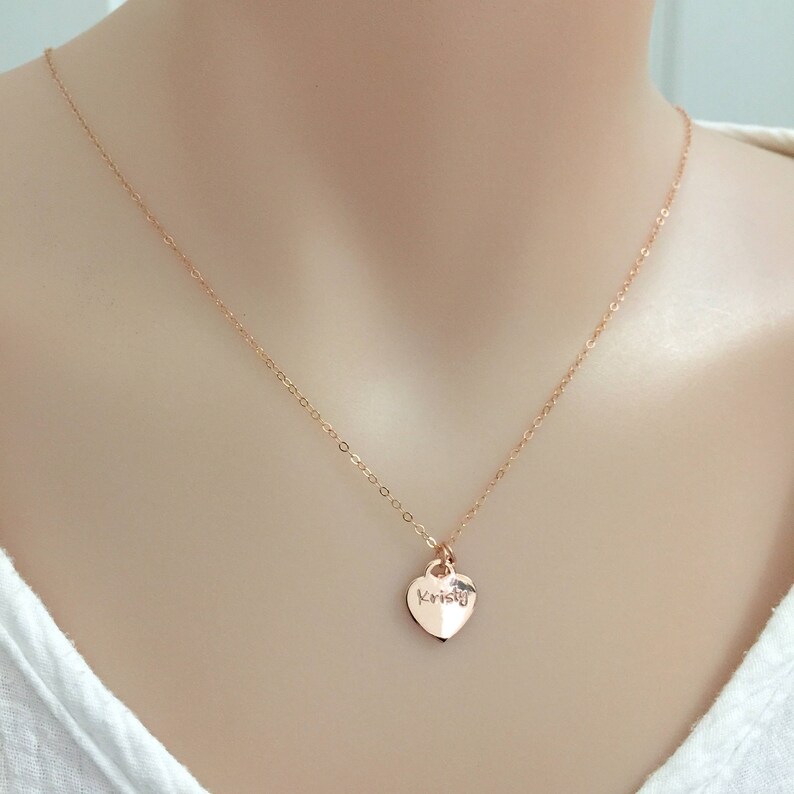 Little Girl Cross Necklace Rose Gold Heart Baptism Gift - Etsy