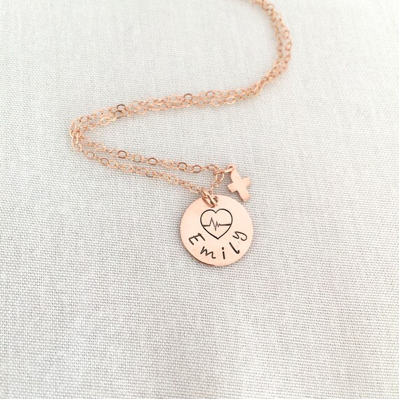 Personalized Er Nurse Necklace Nurse Jewelry Cross Necklace Medical Graduation Gift Nurse Gift Name Necklace Emergency Room Nurse
