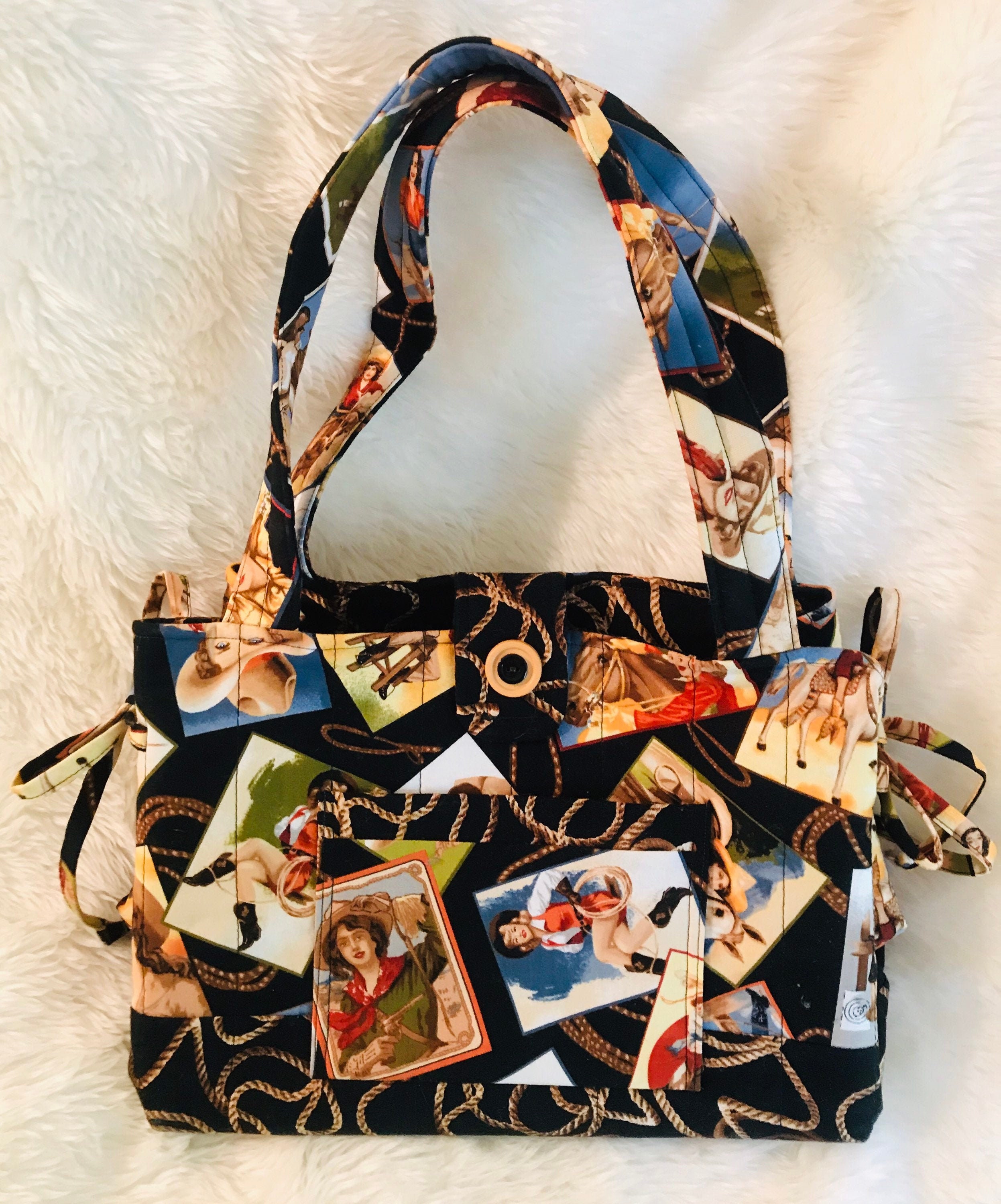 COWGIRL Quilt Style Handbag Western HORSES Etsy