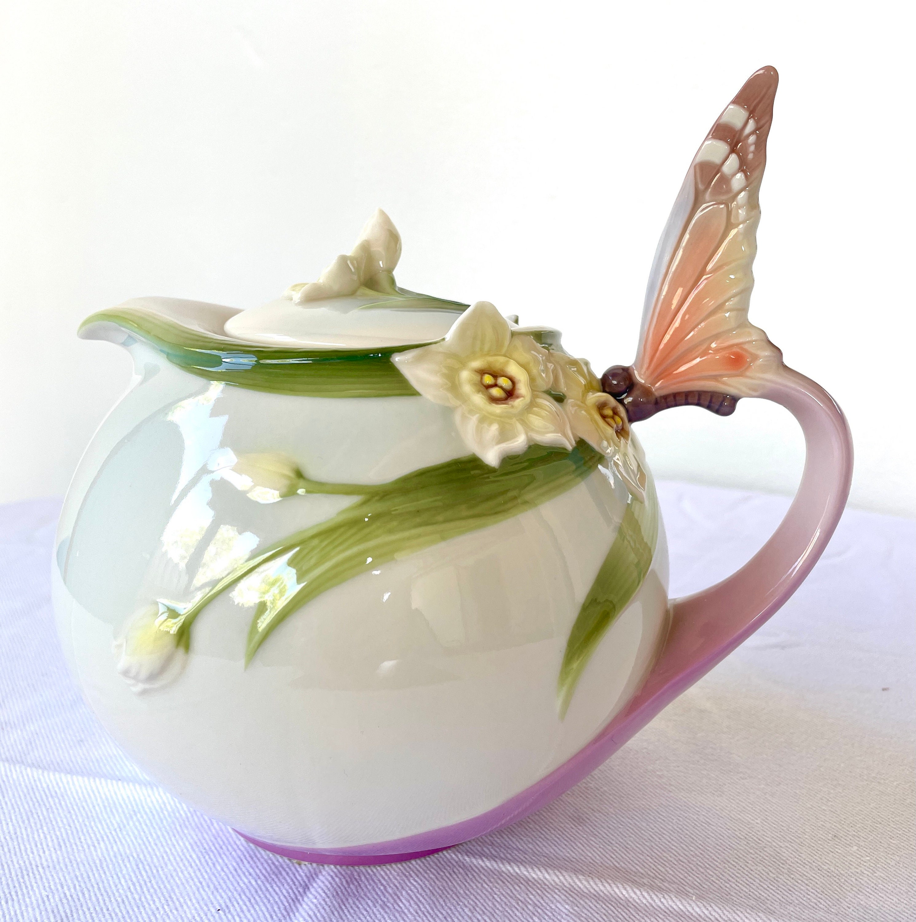 RARE 2001 Franz Butterfly Teapot Lid Porcelain by Jen Woo Etsy