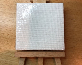 Miniature Mini Wood Art Easel and Canvas Set