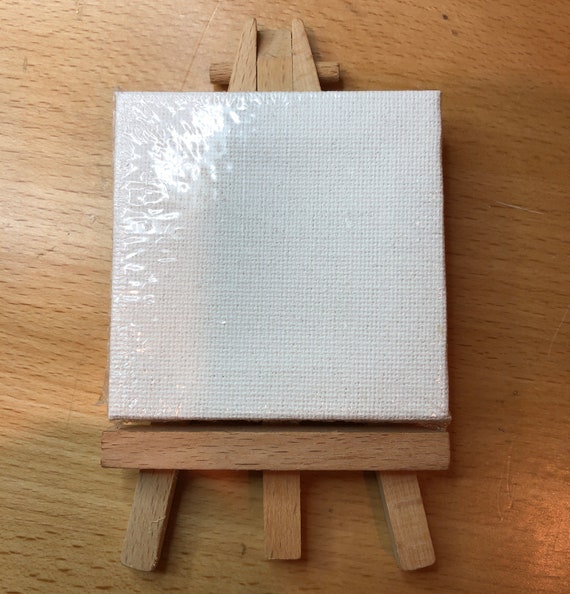 Miniature Mini Wood Art Easel and Canvas Set Etsy