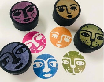 Four Faces Set of 4 Large Art Foamies' Foam Stamps