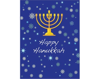 Hanukkah Greeting Note Art Card - Happy Hanukkah
