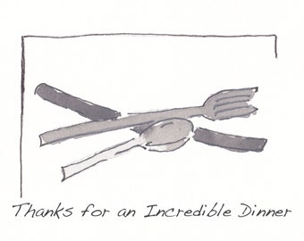 Thank You Card: Dinner Party Art Card