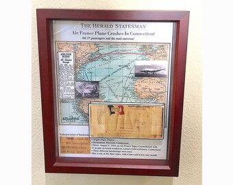 Mixed Media Collage Commemorating the Crash of the Air France Plane in 1954