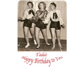 Vintage Tap Dancers Birthday Card - "Tada Happy Birthday"
