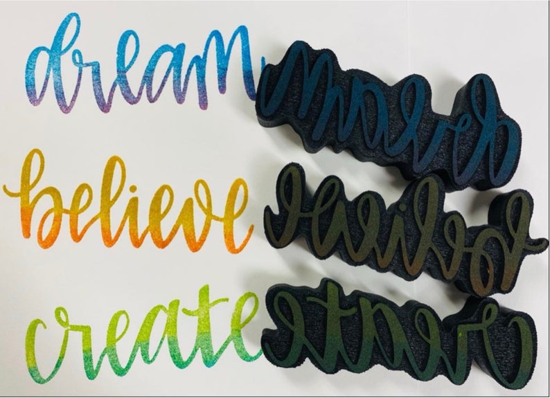 Dream Believe Create Set of 3 Large Art Foamies/' Foam Stamps