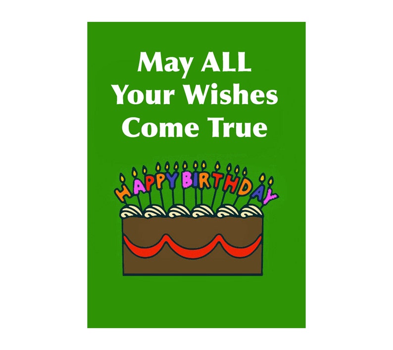 Happy Birthday Card - May All Your Wishes Come True - Greeting Note ...