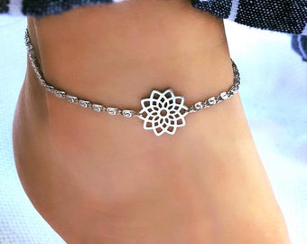 Stainless steel 'Mantra' anklet
