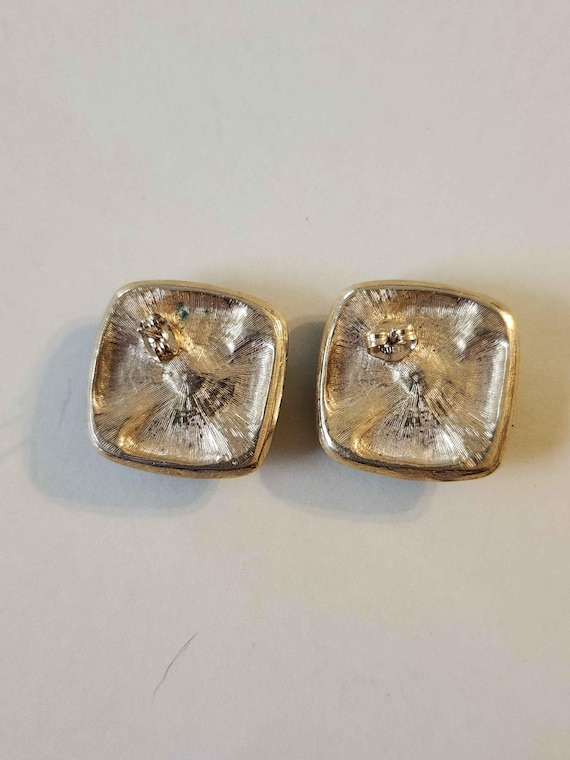 Statement Square Dark Blue Enameled, Rhinestone, … - image 10