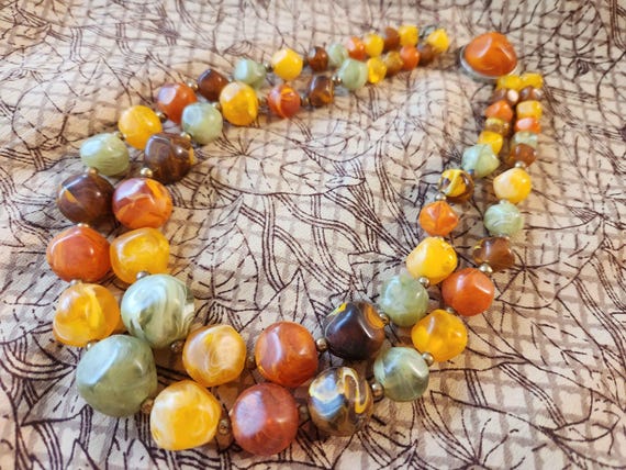 Kramer Chunky Double Stranded Marbled Lucite Vint… - image 14