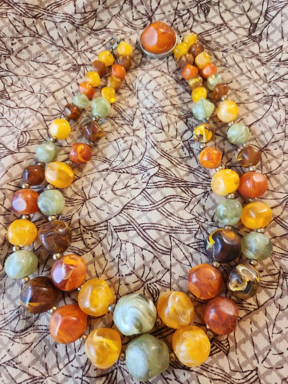 Kramer Chunky Double Stranded Marbled Lucite Vint… - image 15