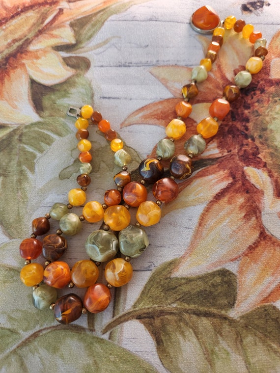 Kramer Chunky Double Stranded Marbled Lucite Vint… - image 6