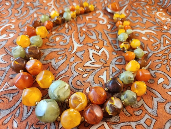 Kramer Chunky Double Stranded Marbled Lucite Vint… - image 18