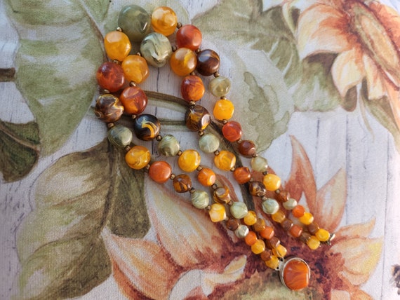 Kramer Chunky Double Stranded Marbled Lucite Vint… - image 4