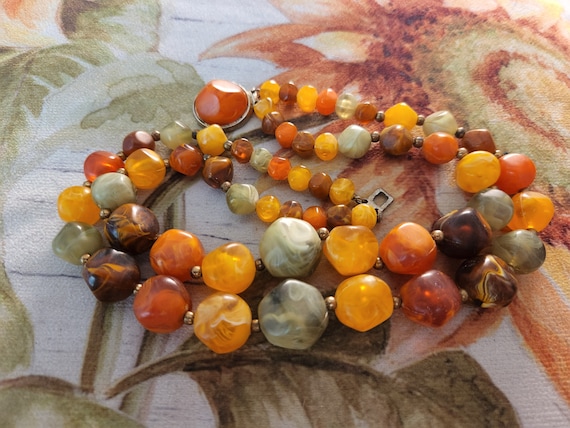 Kramer Chunky Double Stranded Marbled Lucite Vint… - image 3