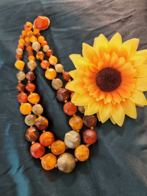 Kramer Chunky Double Stranded Marbled Lucite Vint… - image 8