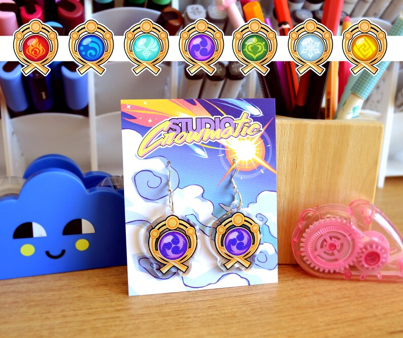 Sumeru Vision EARRINGS / Genshin Impact / Glitter Earrings / Etsy