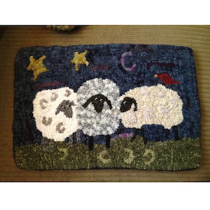 Sheep Buddies rug hooking pattern