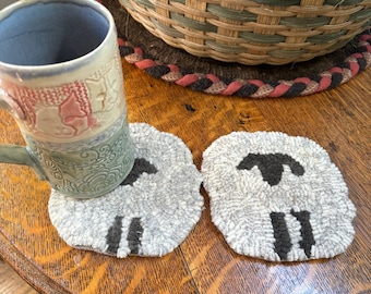 Sheep Mug Mat rug hooking kit
