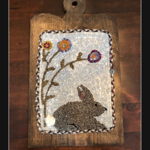 Blooming Bunny rug hooking pattern