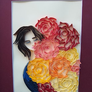 Paper Quilling Wall Art /unframed /quilling Wall Hanging/quilling Wall  Art/3d Quilling Wall Décor/paper Quilling Art/unique Gift/flowers 