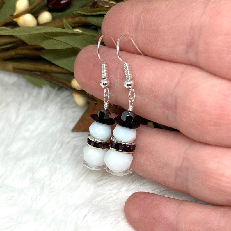 For Women Christmas Gifts for Mom Snowman Earrings Stocking Stuffers for Her White Elephant Gifts For Co-Worker Christmas Earrings
