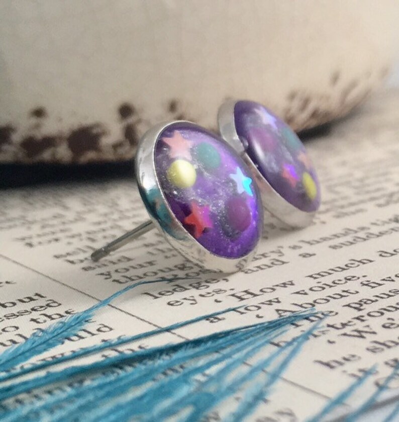 Geek Earrings Geekery Nerdy Gifts Solar System Earrings Gifts for Teachers End of Year Space Earrings Studs Galaxy Jewelry Geek Gift